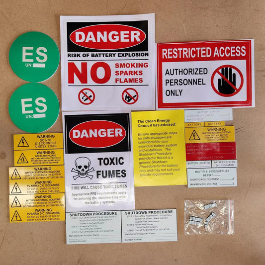 Engraved Solar Labels 21 Pieces - Battery