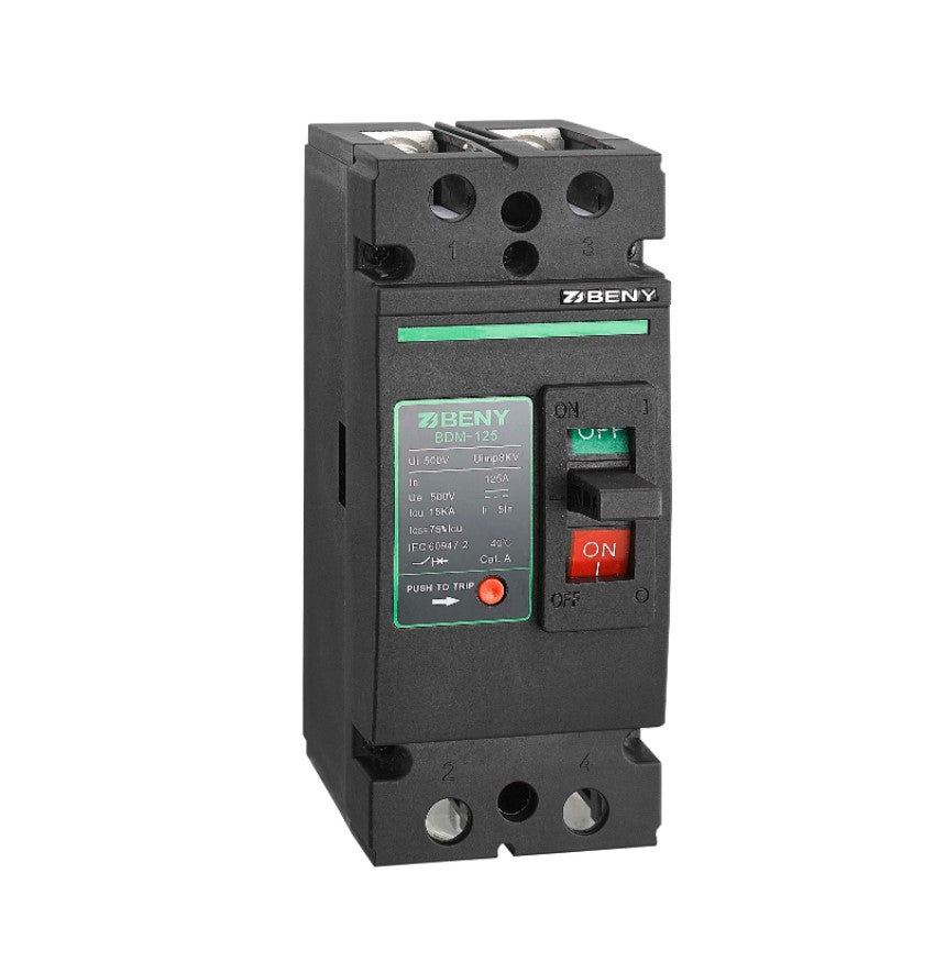 ZJ Beny DC Circuit Breaker 500V 2P ZJBeny Enclosure BDM-125 125A
