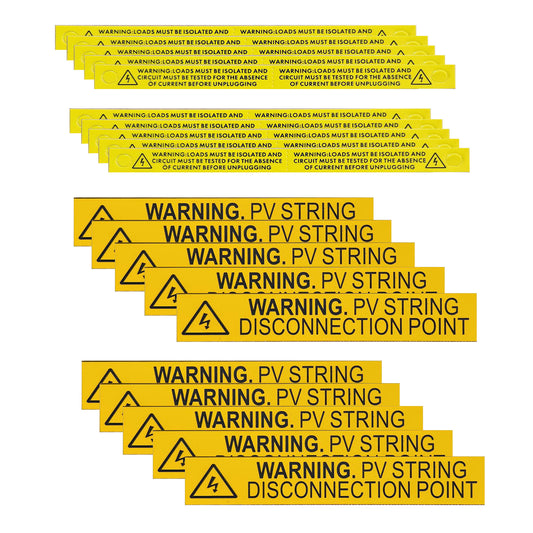 Additional String Solar Labels - Set of 10