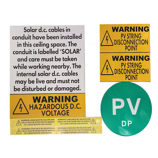 Engraved Solar Labels Extra 7 pieces - Pack of 5 Sets