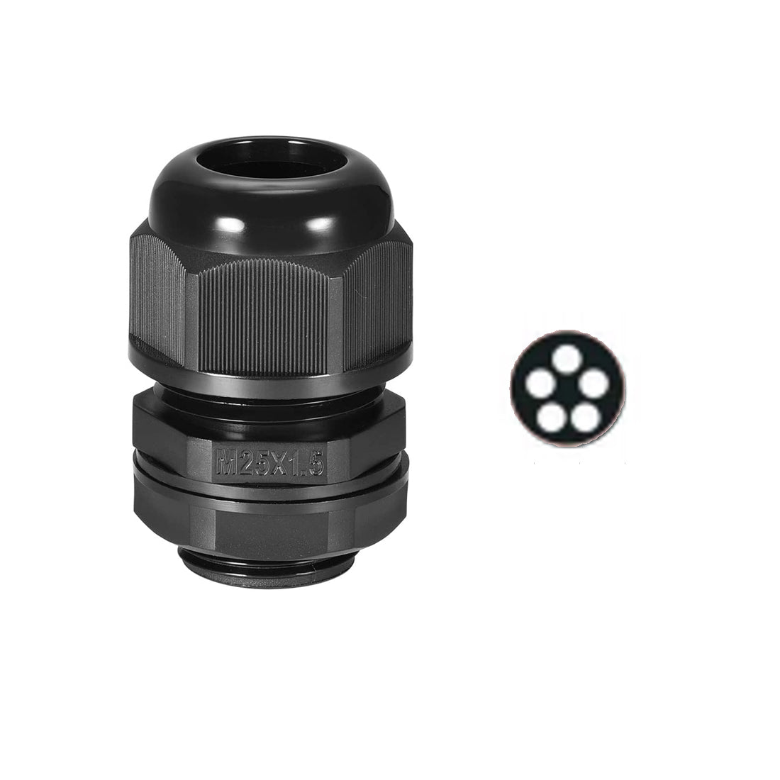 M25 Nylon Cable Gland 5 Holes M25-H5 - 1 Pack of 10 pcs
