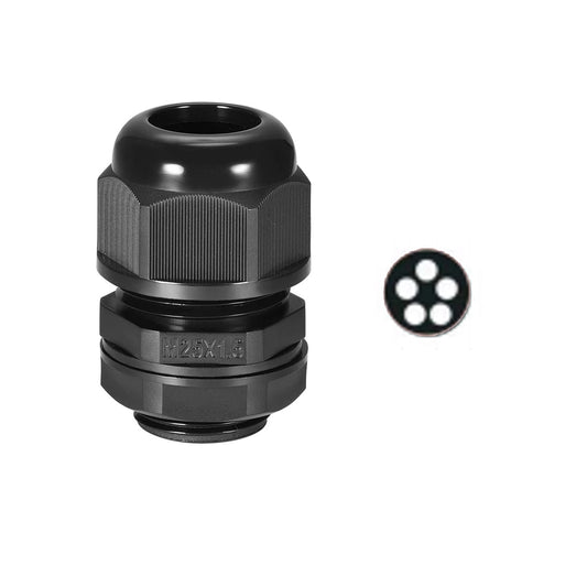 M25 Nylon Cable Gland 5 Holes M25-H5 - 1 Pack of 10 pcs