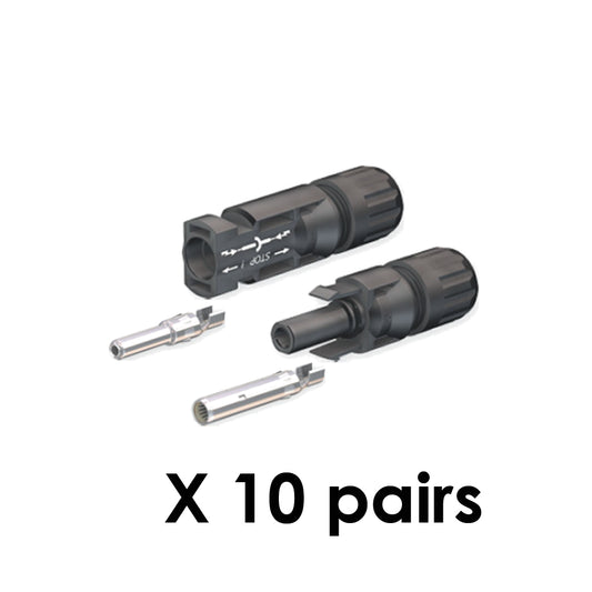 Genuine MC4 Connectors PV-KBT4/6II-UR & PV-KST4/6II-UR- One Pack of 10 Pairs