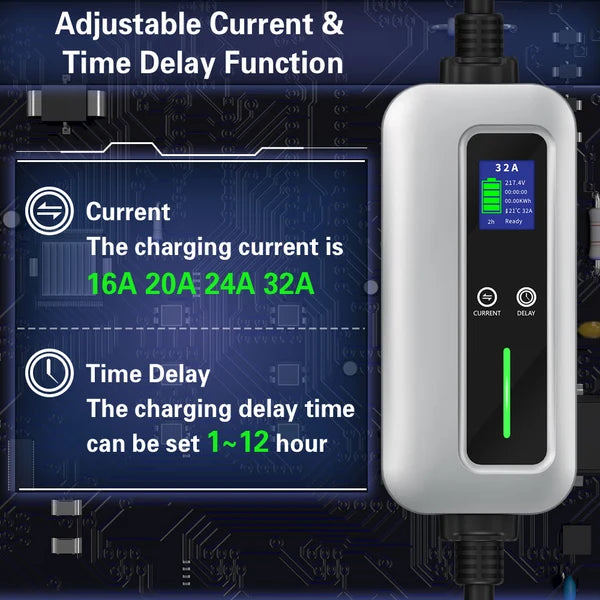MIDA Portable EV Charger Type 2 32A 7kW 1Phase