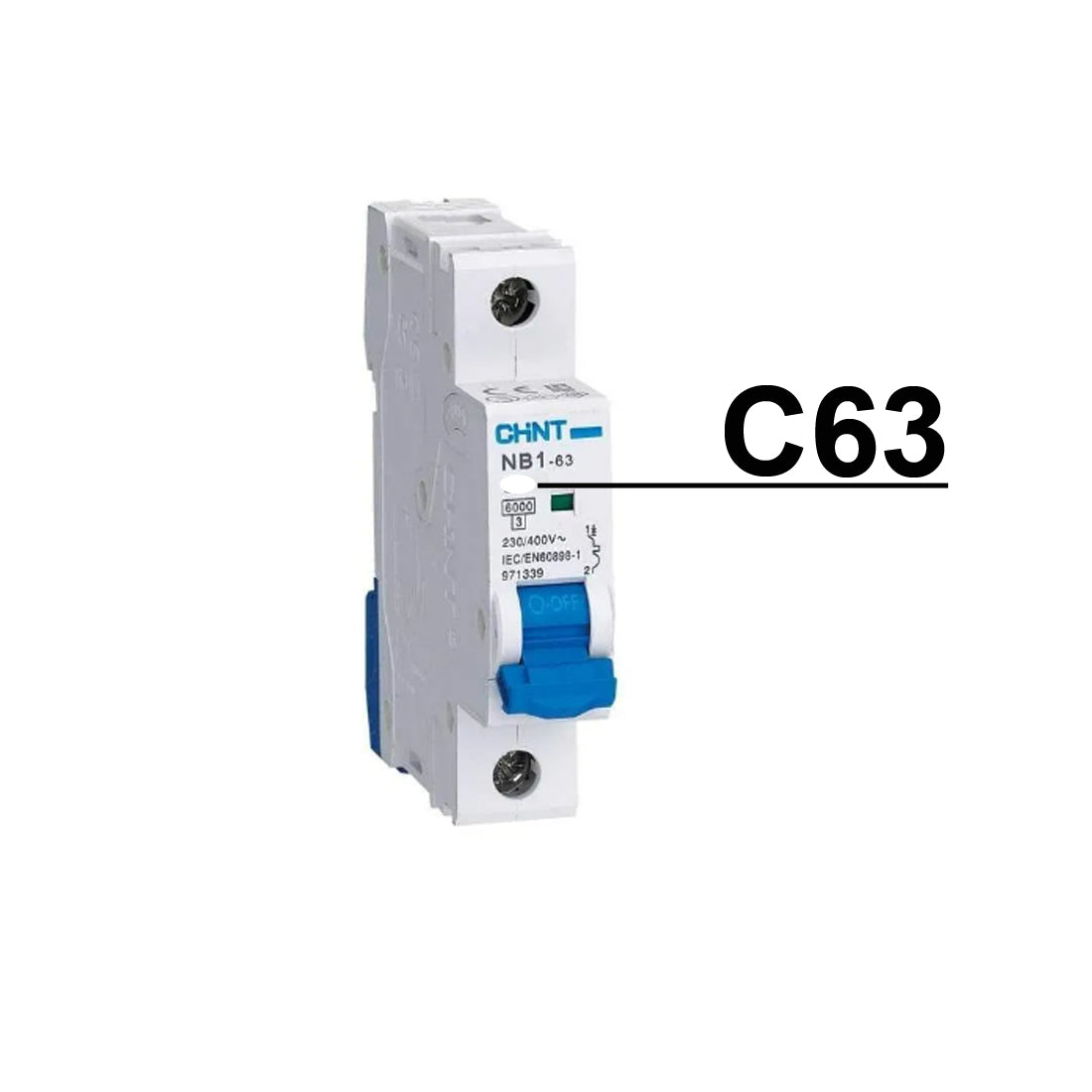 Chint AC MCB/Miniature Circuit Breaker, 1P/1 Pole, 6KA, C Curve, 63A