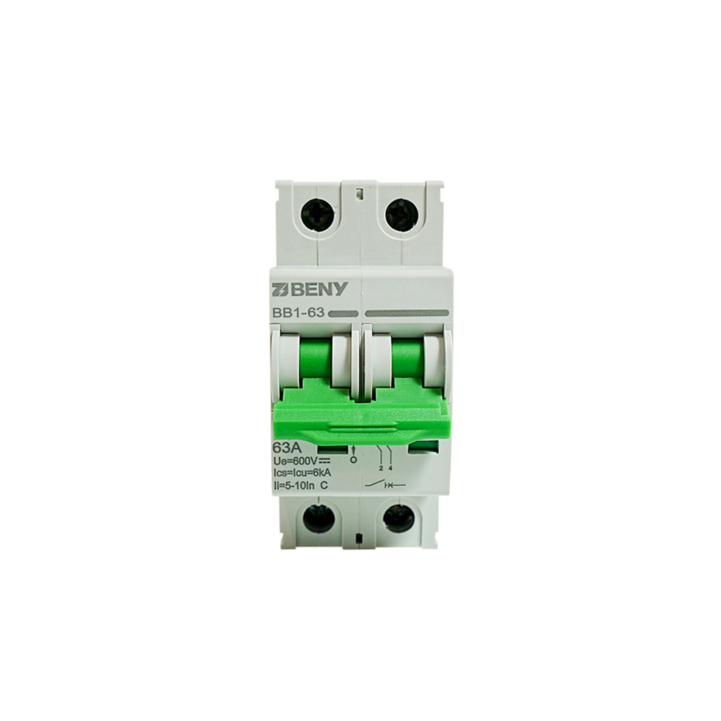 ZJ Beny DC Circuit Breaker BB1-63 600V 2P 63A