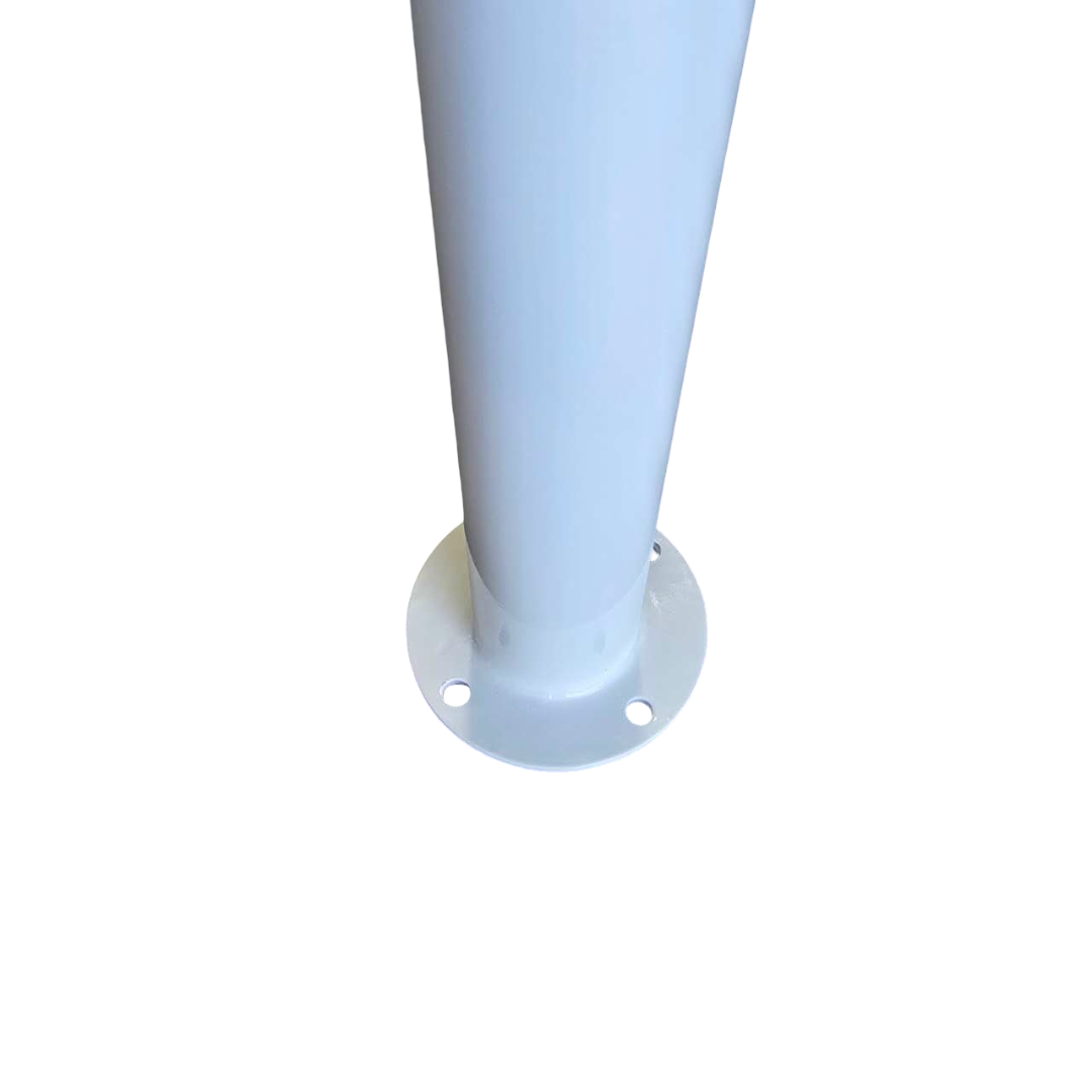 900mm x 76mm Surface Mounted White Bollard with 4 Bolts