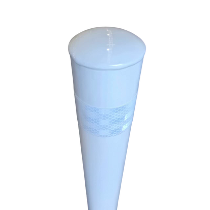 900mm x 76mm Surface Mounted White Bollard with 4 Bolts