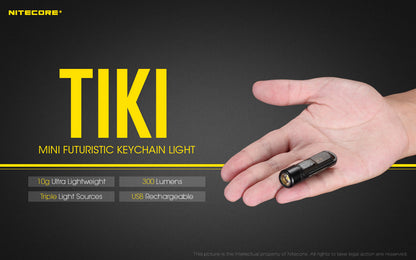 Nitecore TIKI LE Mini palm torch 300 Lumen USB Rechargeable Keychain Flashlight IP66