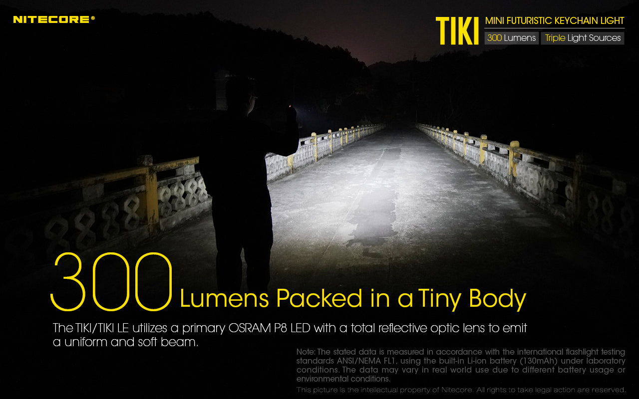 Nitecore TIKI LE Mini palm torch 300 Lumen USB Rechargeable Keychain Flashlight IP66