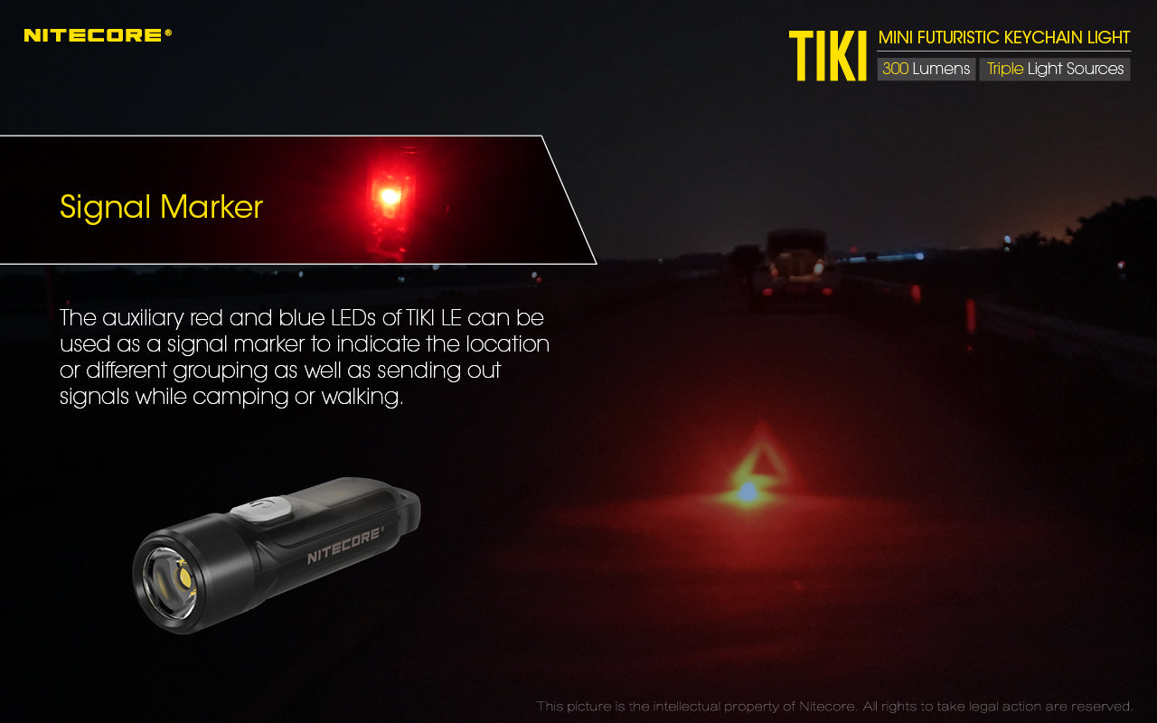 Nitecore TIKI LE Mini palm torch 300 Lumen USB Rechargeable Keychain Flashlight IP66