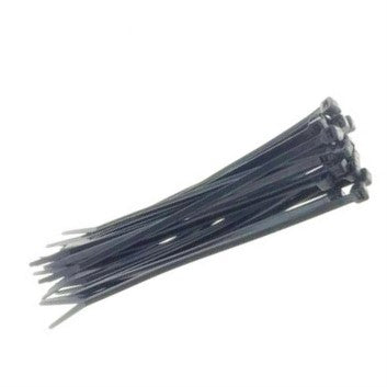 Nylon Plastic Cable Tie 4.8 mm x 200 mm Black UV - Bag of 100 Pcs