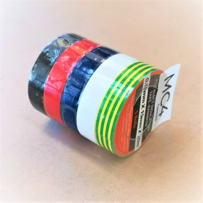 Electrical Insulation PVC Tape 19mm x 20M, 0.18mm thickness - Pack of 5